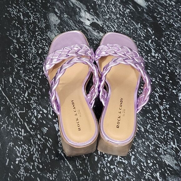 BRAND NEW ROCK&CANDY BY ZIGI DOUBLE BRAIDED STRAPS LOW BLOCK-HEEL SANDAL G1 - Picture 6 of 15